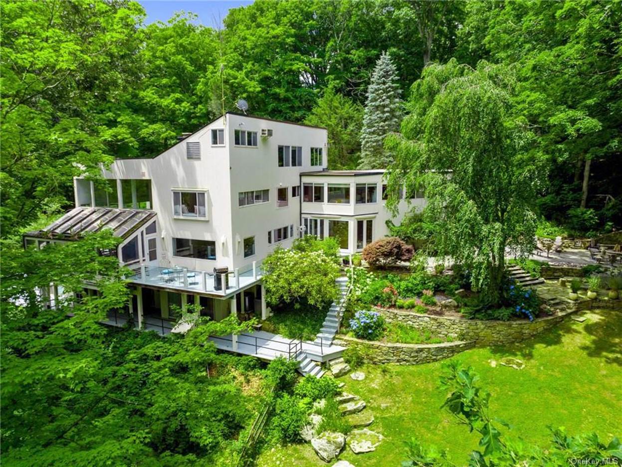 A house surrounded by trees
